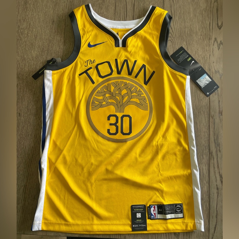 Stephen Curry “The Town” Nike Yellow and Black Men's Jersey